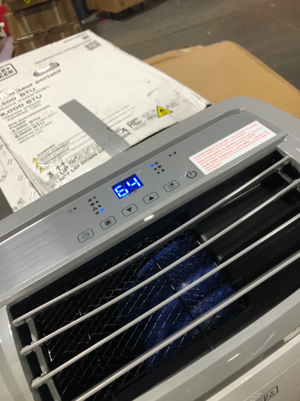 Photo 1 of *****it works perfectly****** BLACK+DECKER Portable Air Conditioner, 9,000 BTU (5,300 BTU SACC) for Rooms up to 400 Sq. Ft., Portable AC with Follow Me Remote Control and Window Kit, BPACT08WT, White