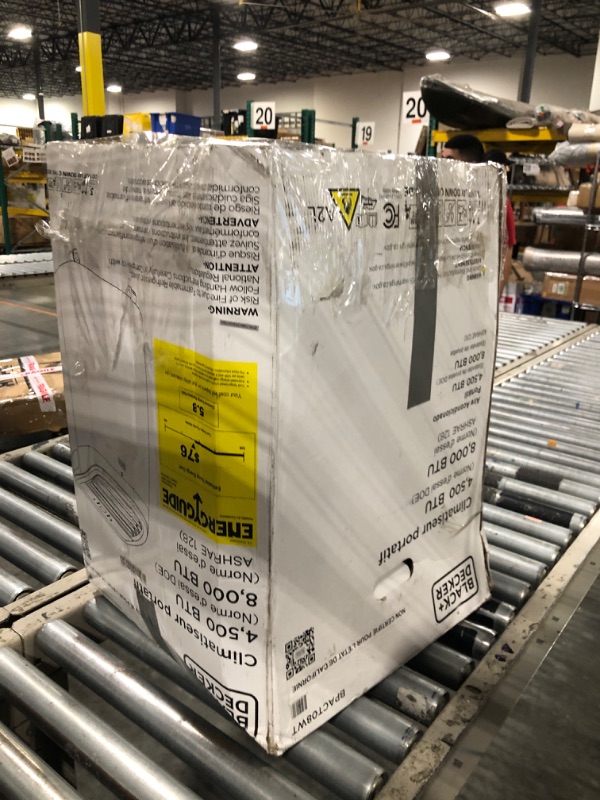 Photo 1 of *****it works perfectly****** BLACK+DECKER Portable Air Conditioner, 9,000 BTU (5,300 BTU SACC) for Rooms up to 400 Sq. Ft., Portable AC with Follow Me Remote Control and Window Kit, BPACT08WT, White