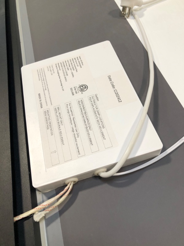 Photo 1 of ****it works perfectly****** SMIROR 66 x 40 LED Lighted Bathroom Mirror for Wall, Matte Black Framed Vanity Mirrors, Front and Backlit, Dimmable, Anti-Fog, Memory, Shatterproof, ETL Listed (Horizontal/Vertical)