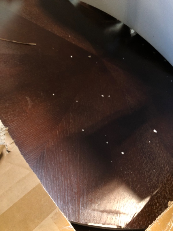 Photo 1 of ****many details***** NicBex 47" Solid Wood Round Dining Table Set for 4-6, 47.2 inches Round Kitchen Table with X-Shaped Pedestal Base, Modern Dining Room Table Set for Kitchen and Dining Room Walnut