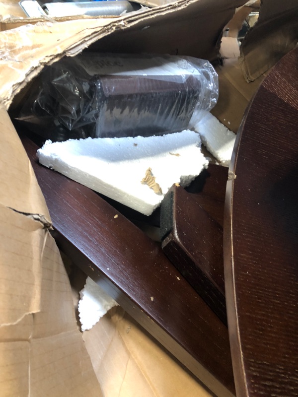 Photo 1 of ****many details***** NicBex 47" Solid Wood Round Dining Table Set for 4-6, 47.2 inches Round Kitchen Table with X-Shaped Pedestal Base, Modern Dining Room Table Set for Kitchen and Dining Room Walnut