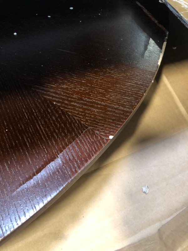 Photo 1 of ****many details***** NicBex 47" Solid Wood Round Dining Table Set for 4-6, 47.2 inches Round Kitchen Table with X-Shaped Pedestal Base, Modern Dining Room Table Set for Kitchen and Dining Room Walnut