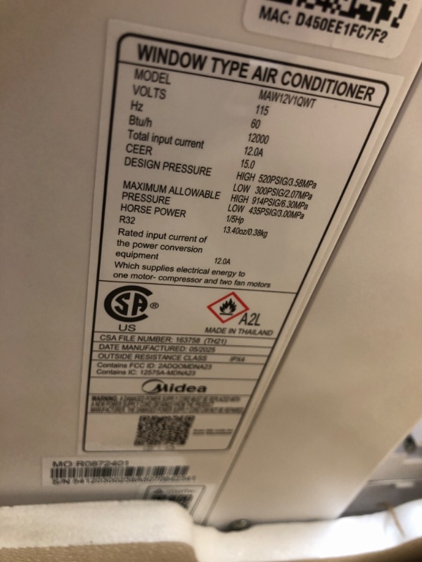 Photo 1 of ****it turns on perfectly**** Midea 12,000 BTU U Shaped Smart Inverter Window Air Conditioner - Cools 550 Sq Ft, Ultra Quiet with Open Window Flexibility - Alexa/Google Assistant Compatible - 35% Energy Savings, Remote (Updated)