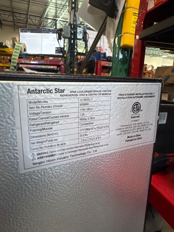 Photo 1 of **HAS MINOR DAMAGE**
Electactic Mini Fridge 130 Can Beverage Refrigerator Cooler, 3.2 Cu.Ft Drink Fridge for Soda Wine Beer, Adjustable Temperature Control for Home Office, Black