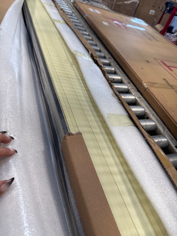 Photo 1 of ***BRAND NEW ITEM**** OUZUGIE WPC Acoustic Slat Wall Paneling, 8-Pack 114 x 6 Inches 3D Wall Panels for Interior Wall Decor,Living Room,TV Background,Study Room,Office Spaces,Bedroom,Low Grille (Metallic Dark Gray)