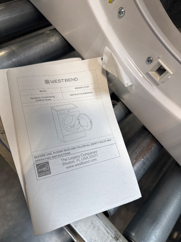 Photo 1 of *****************NO RETURN / HAS DENTS / DOES NOT INCLUDE ELECTRICAL CONNECTION CABLE / LOOKS LIKE NEVER USED****************************** West Bend Clothes Dryer Compact Portable Front Loading for Laundry, Auto and Timed Dry Settings and Anti-Wrinkle, P