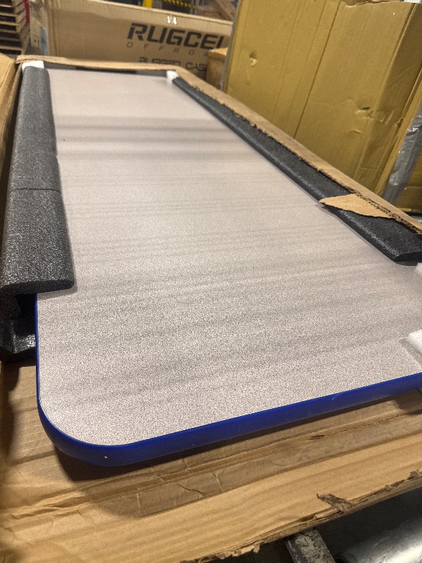 Photo 1 of *****BRAND NEW ITEM-***FDP Rectangle Activity School and Classroom Kids Table (24 x 72 inch), Chunky Toddler Legs, Adjustable Table Height 15-24 inches - Gray Top and Blue Edge