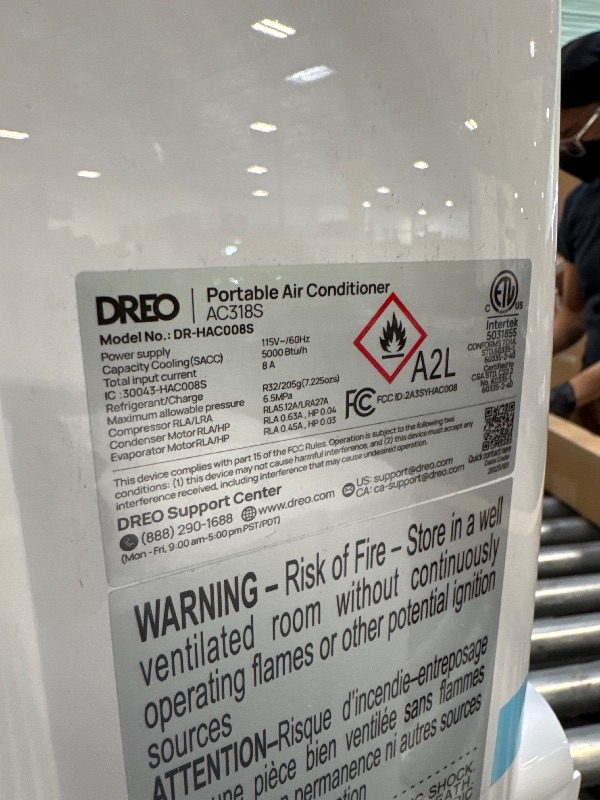Photo 1 of ******it turns on perfectly****** Dreo Portable Air Conditioners, 8000 BTU ASHRAE (5000 BTU DOE) Smart AC Unit for Bedroom with Drainage-free Cooling, 45dB Quiet, APP/Voice/Remote, Portable AC for Room Indoors, AC318S