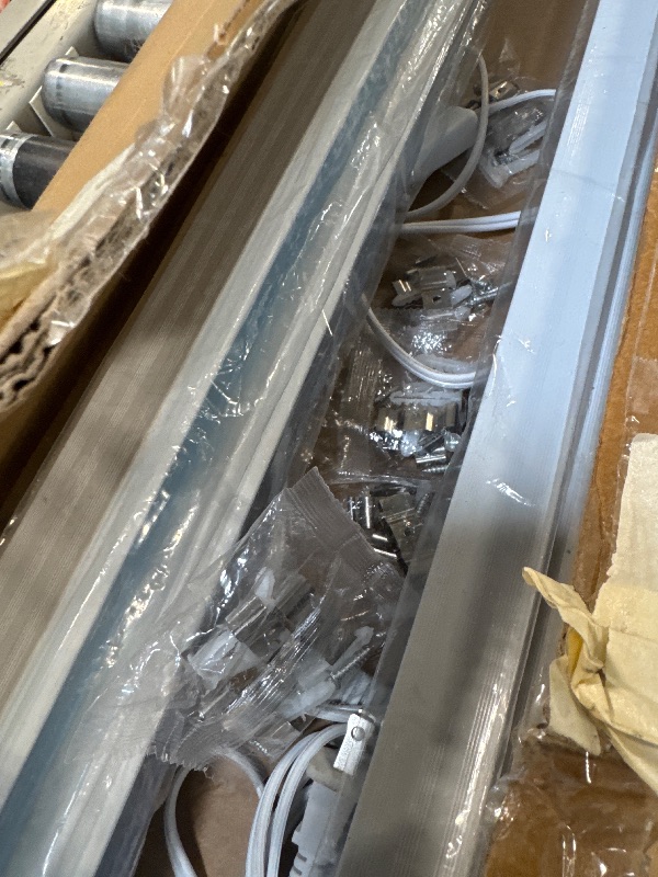 Photo 1 of *************ALL ceiling lights it turns on perfectly*************** VEVOR 10 Pack LED Shop Light, 8 FT, 80W Linkable Shop Light Fixture, 10000 LM Ceiling Lights 59 in Power Cords with ON/Off Switch Mounting Accessories, for Garage Warehouse Home Workshop