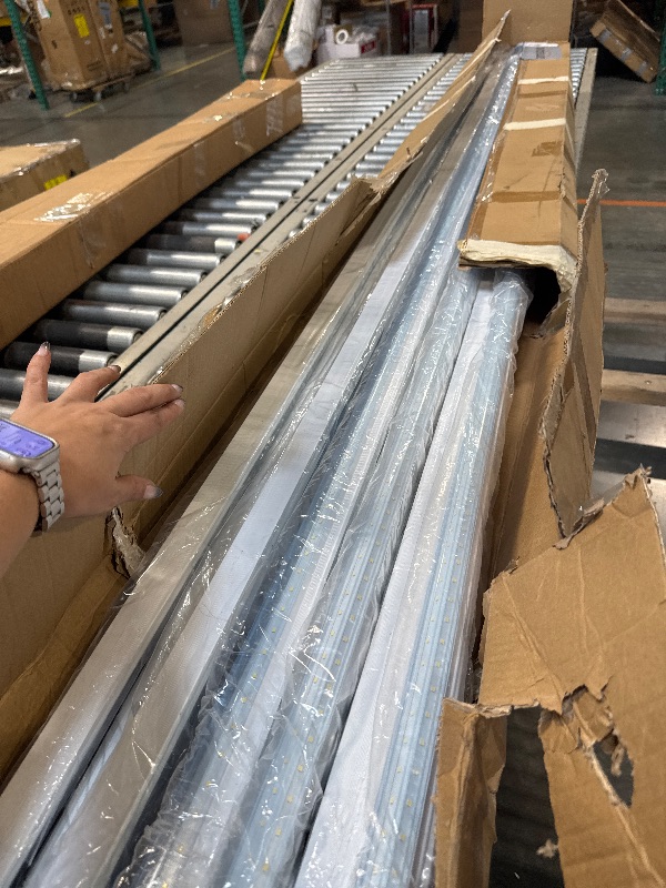 Photo 1 of *************ALL ceiling lights it turns on perfectly*************** VEVOR 10 Pack LED Shop Light, 8 FT, 80W Linkable Shop Light Fixture, 10000 LM Ceiling Lights 59 in Power Cords with ON/Off Switch Mounting Accessories, for Garage Warehouse Home Workshop