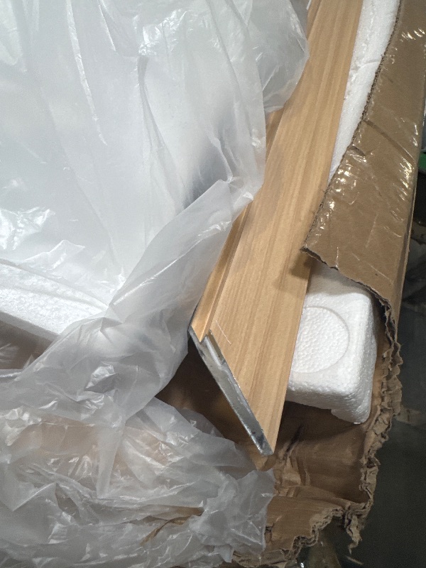 Photo 1 of ****BROKEN MIRROR FRAME***** Amorho Bathroom Mirror, 60 X40 Inch Wall Mirror, Oak Wood Grain Metal Framed, Anti-Rust, Hang Horizontally/Vertically, Suitable for Bedroom, Farmhouse, Bathroom, Decorative