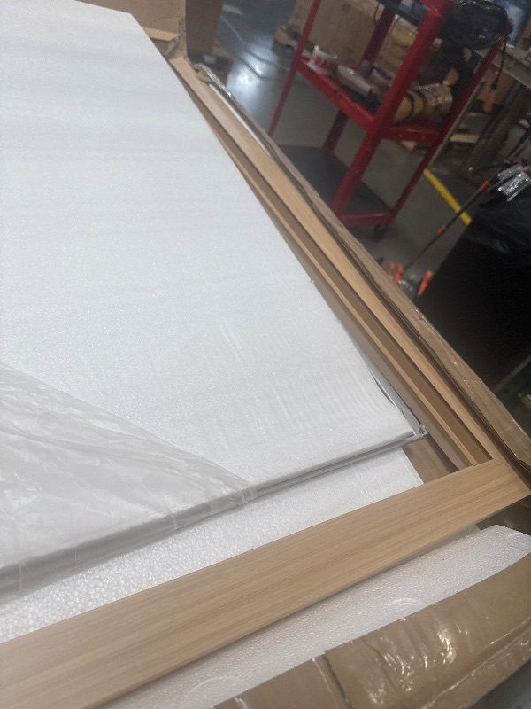 Photo 1 of ****BROKEN MIRROR FRAME***** Amorho Bathroom Mirror, 60 X40 Inch Wall Mirror, Oak Wood Grain Metal Framed, Anti-Rust, Hang Horizontally/Vertically, Suitable for Bedroom, Farmhouse, Bathroom, Decorative