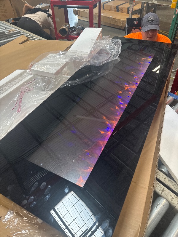 Photo 1 of **********TURNS ON PERFECTLY****** Northwest 54” Electric Fireplace-Wall Mounted Color Changing LED Fire and Ice Flames, NO Heat, Multiple Decorative Options and Remote Control, Black, (L) 54” x (W) 4.75” x (H) 20” (80-2000A-54-NH)