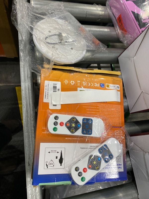 Photo 1 of ***MISSING PARTS*** ***READ CLERK NOTES*** wowatt 2Pcs Rechargeable Battery Operated Ceiling Light, Motion Sensor Light Indoor Wireless Shower Lamp with Remote 3000K 4500K 6500K Dimmable Timing for Closet, Shower, Hallway, Patio