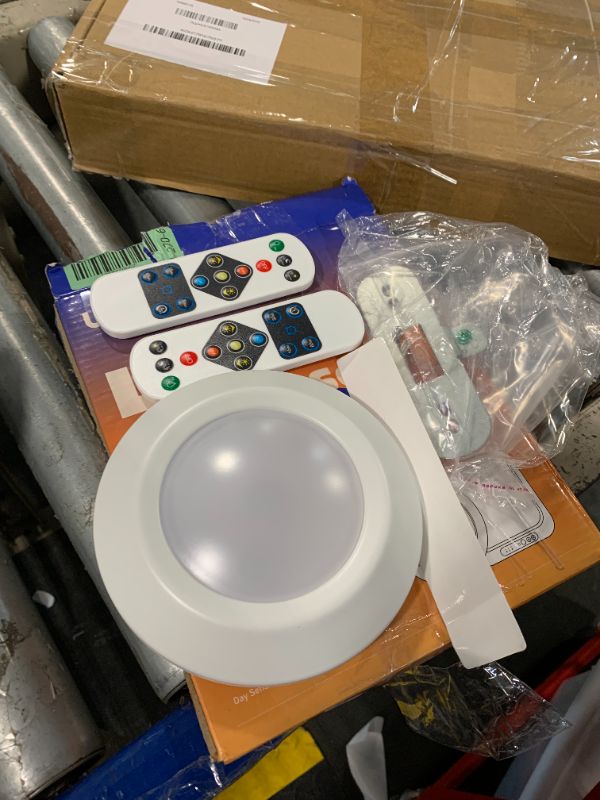 Photo 1 of ***MISSING PARTS*** ***READ CLERK NOTES*** wowatt 2Pcs Rechargeable Battery Operated Ceiling Light, Motion Sensor Light Indoor Wireless Shower Lamp with Remote 3000K 4500K 6500K Dimmable Timing for Closet, Shower, Hallway, Patio