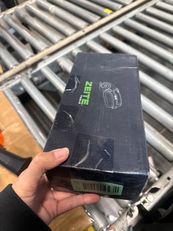 Photo 1 of ****MISSING CHARGER***ZEITE 4V Cordless Electric Scissors,Cardboard Cutter with 2 Blades,Storage Box,USB Charging Cable,Power Rotary Cutter,Max Cutting 1/4",for Cardboard Box,Thin Carpet & Plastic, Easy to Hold and Safe