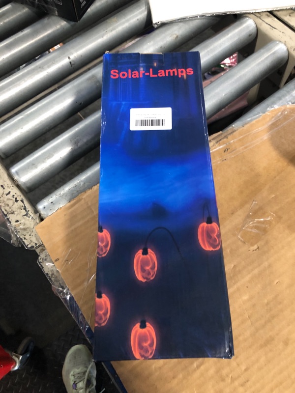 Photo 1 of ***MISING PCS****Solar Halloween Lights Outdoor Waterproof, 2 Pack Pumpkin Solar Lights for Outside Thankgiving Decor,12LED Orange Pumpkin Swaying Lamps for Garden Decor, Yard, Lawn, Party Decorations