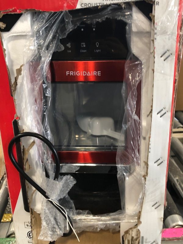 Photo 1 of **USED & Untested**FRIGIDAIRE EFIC237 Countertop Crunchy Chewable Nugget Ice Maker, 44lbs per Day, Red Stainless