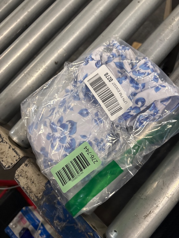 Photo 1 of **MISSING COVERUP** SHENHE Women's 3 Piece Floral Bikini Set with Wrap Coverup Halter Triangle Swimsuits Blue W Medium