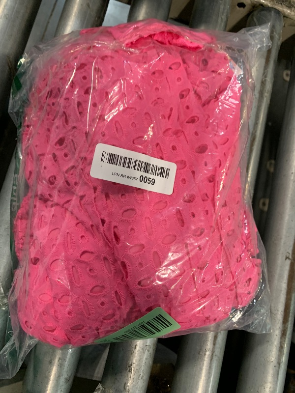 Photo 1 of ***SMALL HOLE AT BOTTOM***PRETTYGARDEN Womens 2025 Summer Maxi Dress Short Sleeve V Neck Hollow Out Eyelet A Line Long Flowy Beach Vacation Dresses (Rose Red,Small)