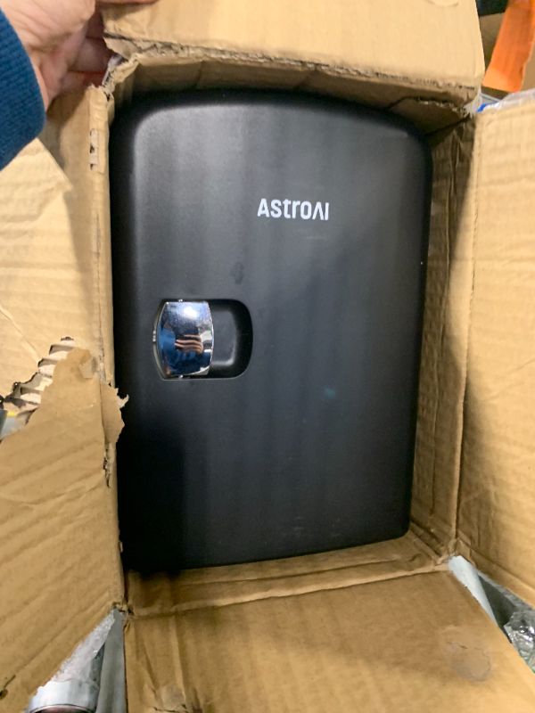 Photo 1 of **MISSING CORD**
ASTROAI Refrigerator, Portable Mini Fridge, Skin Care 4L Capacity/6 Cans, for Bedroom, Car, Office & Dorm, Small Cooler for Cosmetics, Beverage and Food, Black