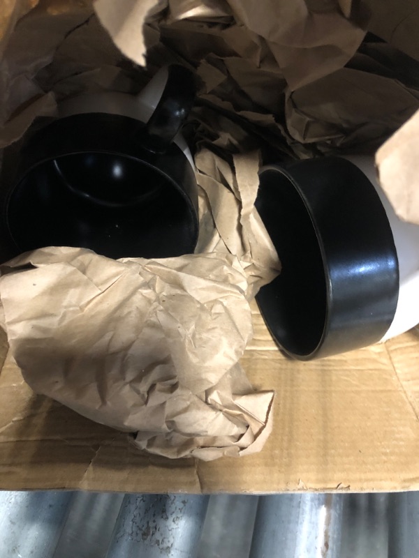 Photo 1 of ***ONLY 2***Francois et Mimi Set of  Jumbo 18oz Wide-mouth Soup & Cereal Ceramic Coffee Mugs (Black and White)