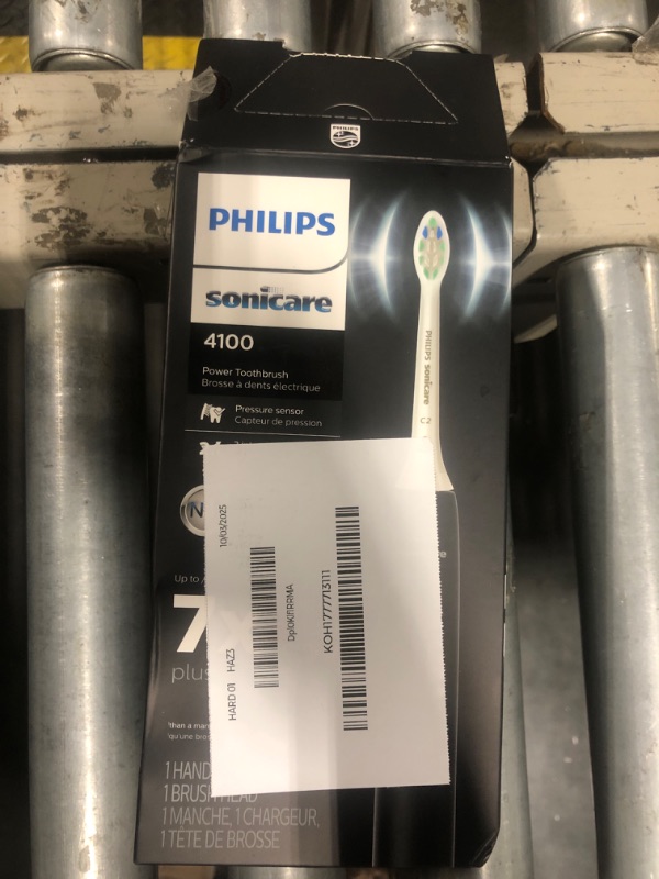 Photo 1 of ** MISSING CHARGER** Philips Sonicare 4100 Rechargeable Electric Toothbrush, with Pressure Sensor, 2 Intensity Settings, SmarTimer and QuadPacer, 14-Day Battery Life, Black, Model HX3681/24