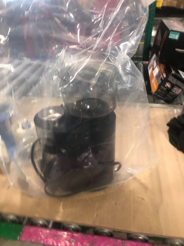 Photo 1 of ***MISSING LID****Aromaster conical burr grinder, 25 grind settings, 2-12 cups timer, portafilter holder, anti-static, includes brush, black