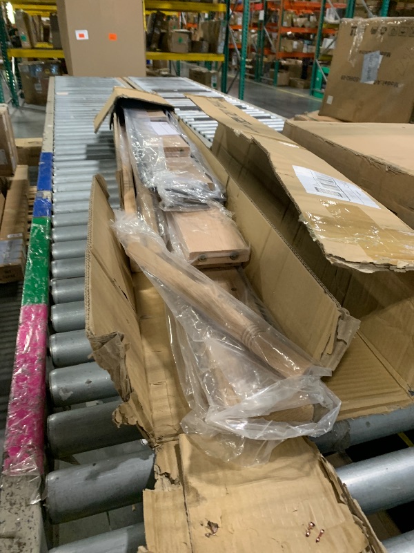 Photo 1 of 104RDHOUSE 108in Red Oak Sliding Library Ladder with Handrail,Unassembled