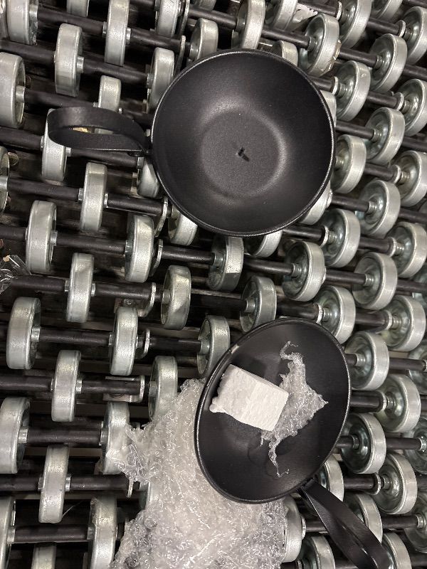 Photo 1 of **MINOR DAMAGE ON ONE(HAS A CHIP)**AGLARY 2PCS Matte Black Iron Pillar Candle Holders, with Handle, Simple Industrial Style ?Table Centerpiece Decoration?with Safety Spike.