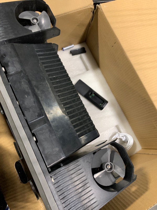 Photo 1 of 2025 Upgraded Pool Skimmer Robot Solar Powered Robotic Surface Cleaner with Remote Control Dual Charging Options Smart Obstacle Avoidance 12 Hours Continuous Cleaning Ideal for Above Ground Pool Grey