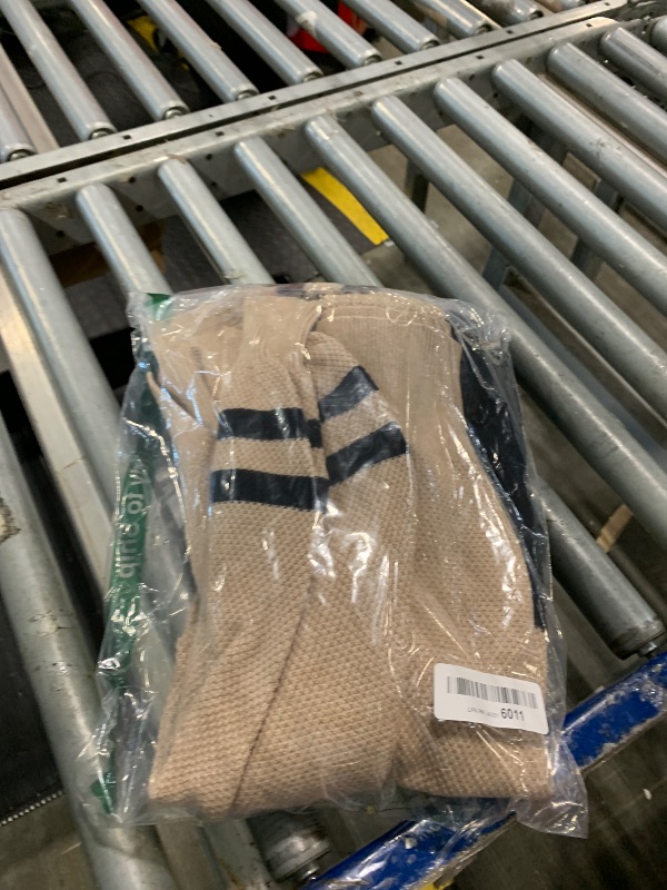 Photo 1 of ** small stain in front **  Womens Sweaters Fall 2025 Fashion Long Sleeve Color Block Oversized Sweater Trendy Casual Crew Neck Knitted Tops Pullover,Double Khaki,Medium