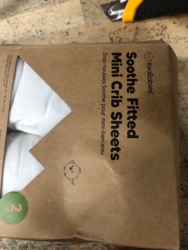 Photo 1 of 2-Pack Mini Crib Sheets Fitted - 38x26 Pack N Play Sheets for Pack and Play Mattress, Organic Cotton, Soft & Breathable Playard Bedding, Neutral Mini Toddler Bed Cover for Boys, Girls (Soft White)