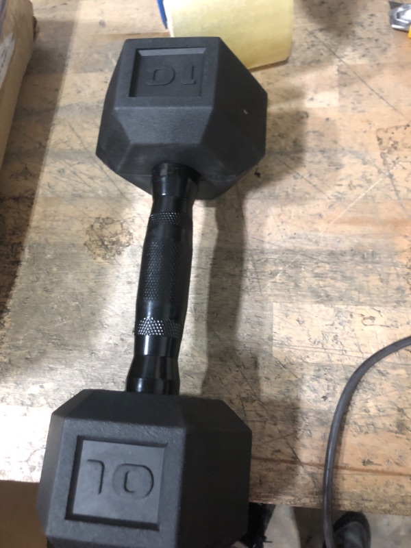Photo 1 of **PARTIAL SET ONLY 1 ** CAP Barbell 10 LB Coated Hex Dumbbell Weight Pair with Black Handle