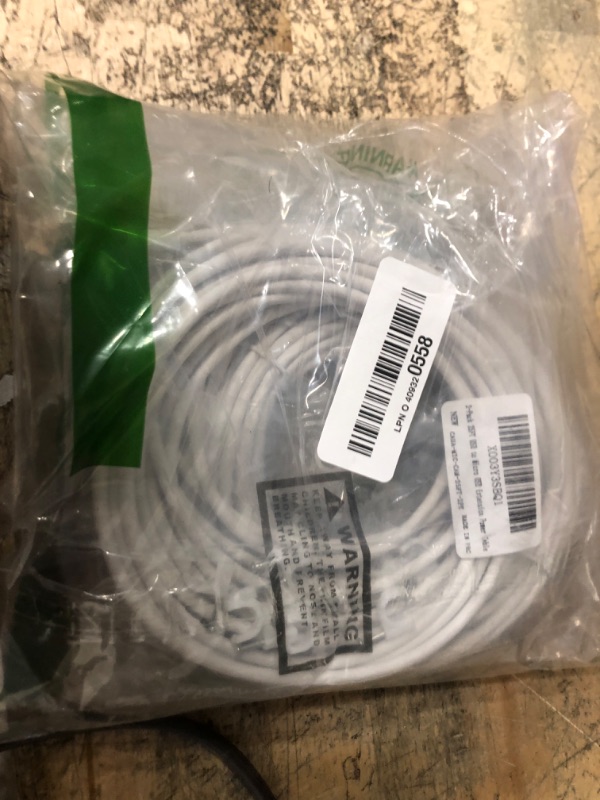 Photo 1 of 2-Pack 25FT USB to Micro USB Extension Power Cable, Long Charging Cord, 21AWG OFC, Oxygen-Free Copper, Compatible with Wyze Cam, Nest Cam, Yi Home Camera, Kasa Cam Security Camera, White