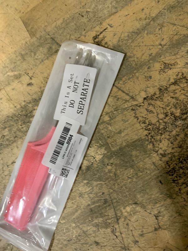 Photo 1 of 3 Packs 9 Inch Rat Tail Comb Carbon Fiber Heat Resistant Teasing Comb with Metal Pick Styling Parting Lightweight Sectioning Fine Tooth Combs for Women Girls