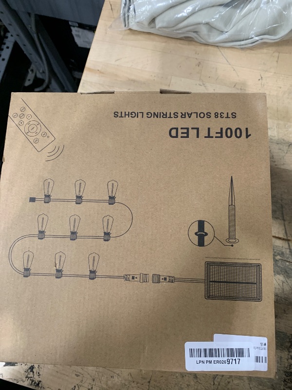 Photo 1 of 100 FT Solar String Lights Outdoor Waterproof with Remote & USB Port, Solar Power Patio Hanging Lights with Dimmer, Shatterproof LED Edison Bulb Outdoor String Lights for Outside Cafe Yard Fence