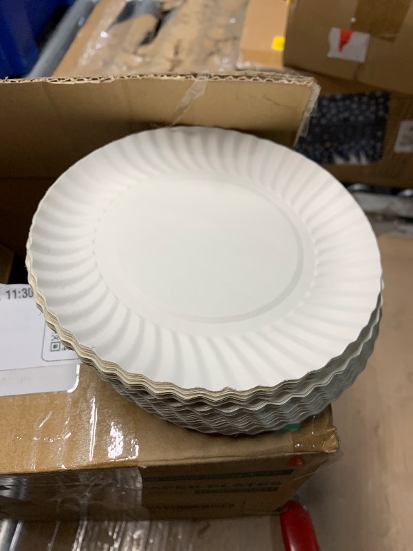 Photo 1 of (see all images)  Vplus 150 Pack Compostable Disposable Paper Plates 10 inch Super Strong 100% Bagasse Natural Biodegradable