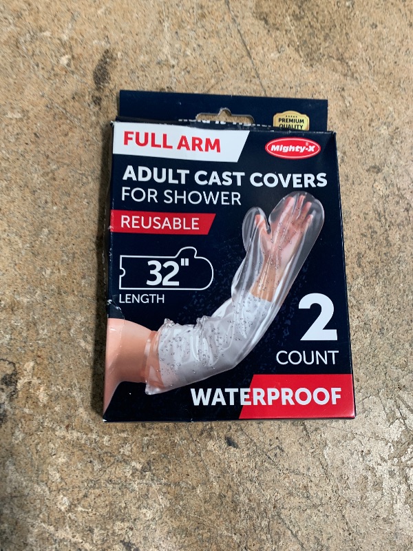 Photo 1 of 100% Waterproof Cast Covers for Shower Arm Adult - Tight Seal - 2pk Reusable Cast Protectors - Full Arm Bag Sleeves - Strong and Durable