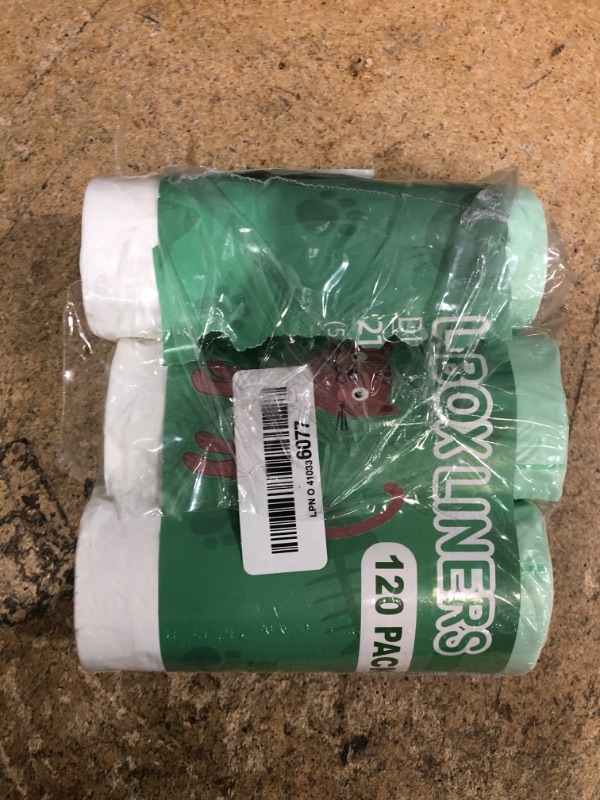Photo 1 of 120 Pack Cat Litter Box Liners with Drawstring, Heavy Duty Cat Litter Box Liners Waste Bags Replacement
