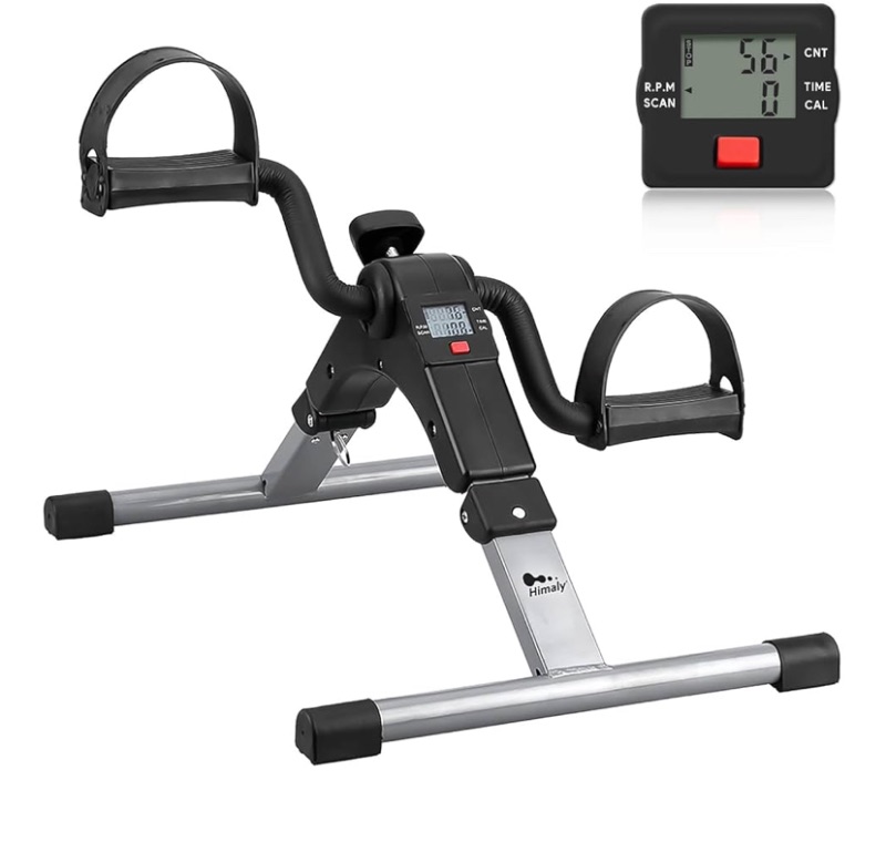 Photo 1 of ** Missing pedal ** Folding Pedal Exerciser - Mini Exercise Bike Under Desk Bike Pedal Exerciser with LCD Display for Arms and Legs Workout, Portable Desk Bike Peddler Machine for Adults & Seniors