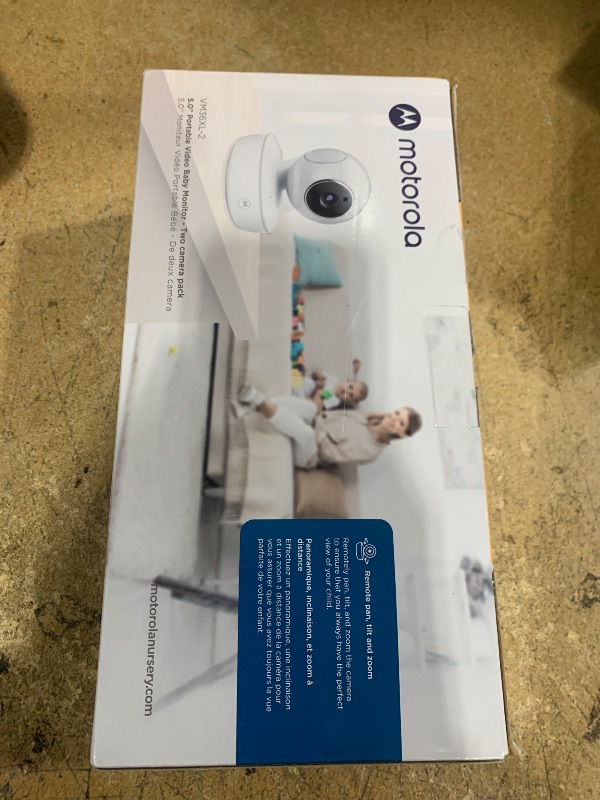 Photo 1 of **DIRTY** Motorola Nursery VM36XL 2-Camera Video Baby Monitor, 1000ft Range no WiFi 2.4 GHz Wireless, 5" Screen, 2-Way Audio, Pan/Tilt/Zoom, Sensor, Lullabies, Night Vision