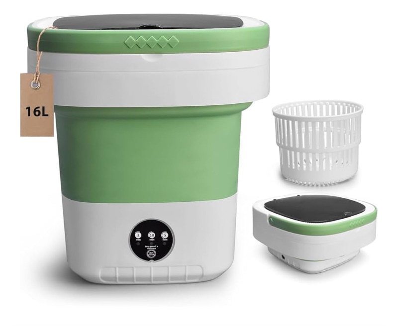 Photo 1 of 
Portable Washing Machine, 16L Upgraded with Spin Basket Laundry Machine, 3 Cleaning Modes Suitable for Small Clothes, Foldable Design Ideal for Hotel, Home, Apartment and Campain