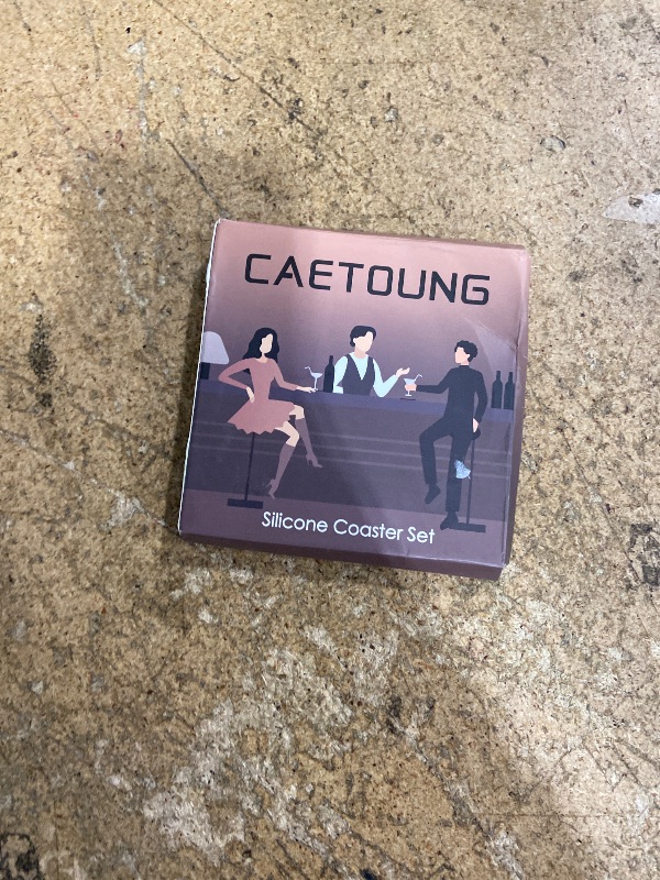 Photo 1 of 3 Pack Silicone Coasters for Drinks, Thickened Black Coaster with Deep Tray Grooved Design Cup Mat, Washable Heat Resistant Durable Non-Slip Coasters for Coffee Table Wooden Desk Kitchen Bar