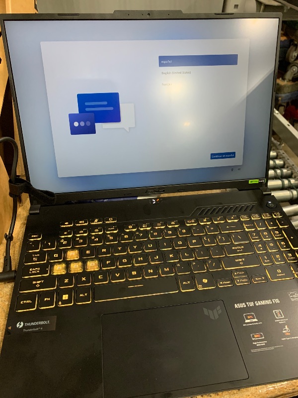 Photo 1 of (TOUCH PAD NON-RESPONSIVE) (STUCK ON LOADING SCREEN) ASUS TUF Gaming F16 Gaming Laptop, 16” FHD+ 144Hz IPS-Level 16:10 Display, Intel® Core™ 5 210H, NVIDIA® GeForce RTX™ 4050, 16GB DDR5, 512GB PCIe Gen4 SSD, Wi-Fi 6, Win11 Home, FX607VU-SS53