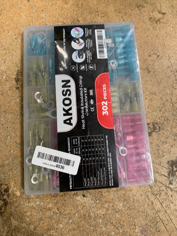 Photo 1 of 302 Pcs Heat Shrink Wiring Connectors Kits, Eletrical Wire Terminals, Crimp Insulated Connector Assortment- Ring Fork Spade Splices, Waterproof, for Marine, Automotive, 21Size, 16-14 22-18 12-10 Gauge