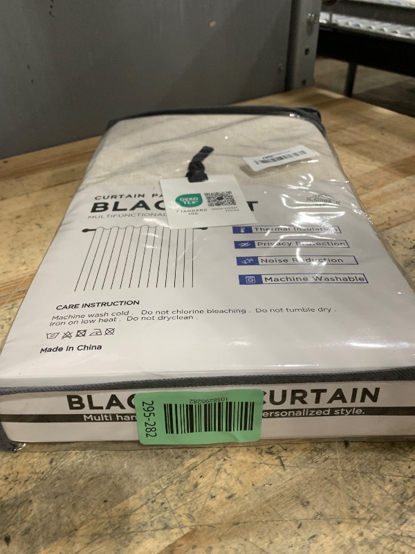 Photo 1 of 100% Blackout Shield Linen Blackout Curtains for Bedroom 84 Inches Long, Back Tab/Rod Pocket Living Room Drapes, Thermal Insulated Blackout Curtains 2 Panels Set, 50" W x 84" L, Cream