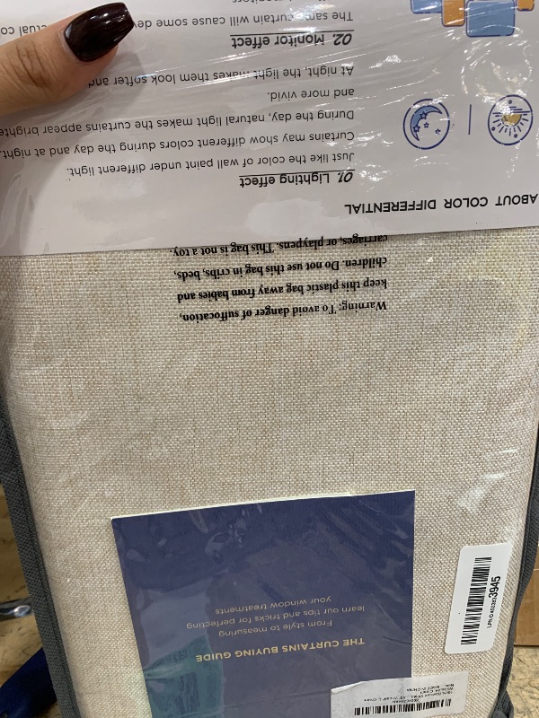 Photo 1 of 100% Blackout Shield Linen Blackout Curtains for Bedroom 84 Inches Long, Back Tab/Rod Pocket Living Room Drapes, Thermal Insulated Blackout Curtains 2 Panels Set, 50" W x 84" L, Cream