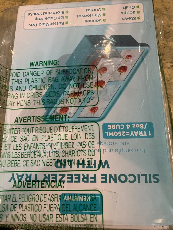 Photo 1 of 1 Cup Silicone Freezer Trays with Lid, 2 Pcs Ice Cube Freezer Molds, Silicone Ice Cube Tray, Easy Meal Prep, Silicone Mold for Soup and Food Storage