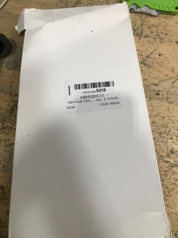 Photo 1 of 100 Pack Clothes Pins Wooden, White Clothespins Wood, Clothing Pins Clips for Craft Art Clothes Pictures, 2.9 Inch